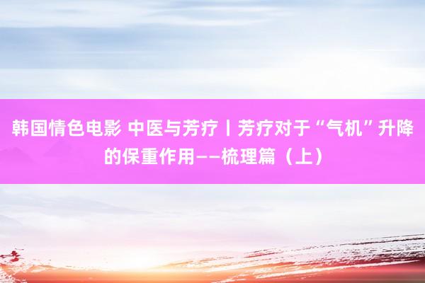 韩国情色电影 中医与芳疗丨芳疗对于“气机”升降的保重作用——梳理篇（上）