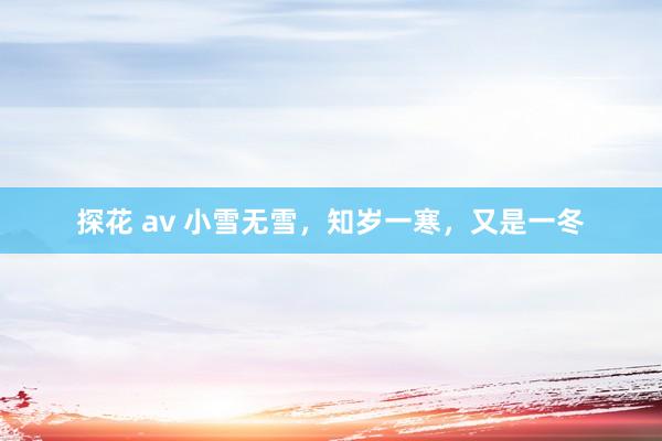 探花 av 小雪无雪，知岁一寒，又是一冬