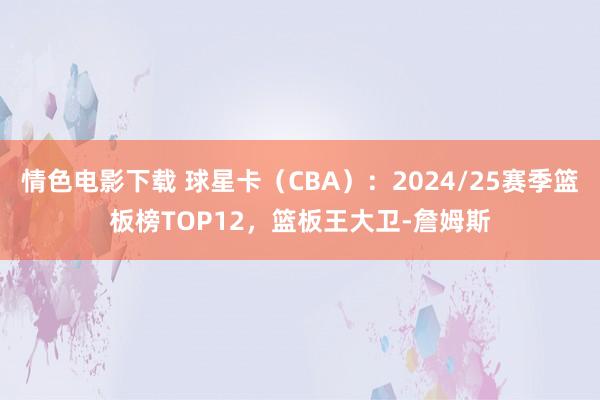 情色电影下载 球星卡（CBA）：2024/25赛季篮板榜TOP12，篮板王大卫-詹姆斯