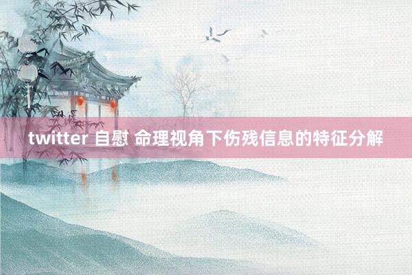 twitter 自慰 命理视角下伤残信息的特征分解